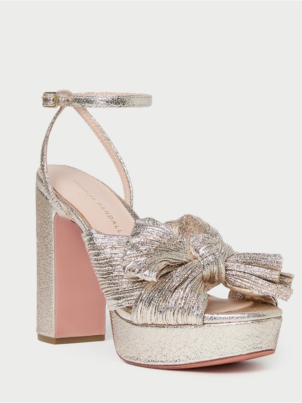 Loeffler Randall Natalia Champagne Platform Bow Heel
